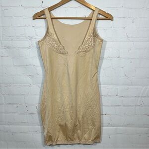 Maidenform Shapewear Dress Built-in Bra Bodysuit Lined Tan Size XL